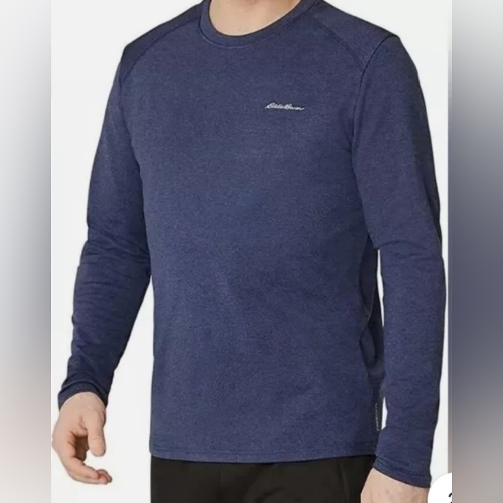 Eddie Bauer FreeDry Motion Navy Fleece-Lined Crewneck Sweatshirt XXL